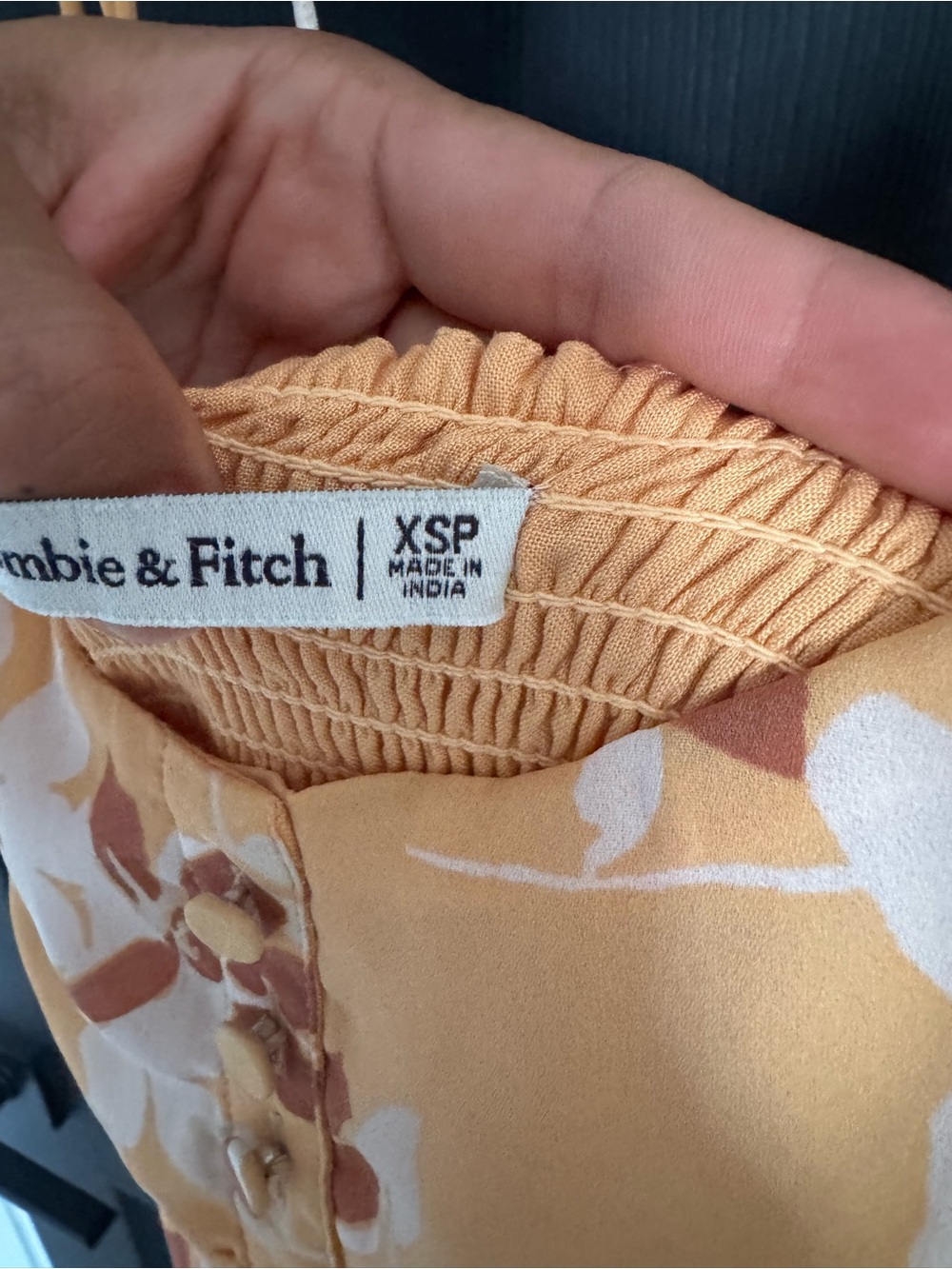 Abercrombie & Fitch Yellow Floral Tie Strap Midi Dress XS Petite - Picture 8 of 8